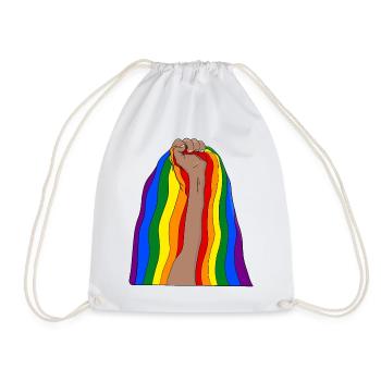 Raise your fist and be proud - Drawstring Bag - white - Front