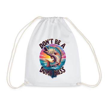Don't think like a dumb fish - Drawstring Bag - white - Front