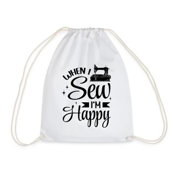 Quand je couds, je suis heureux - Sewing Machine Sewing Lover - Sac de sport léger - blanc - Devant