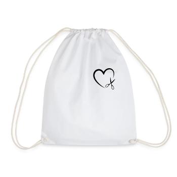 Sewing Heart sewing scissors Sewing - Drawstring Bag - white - Front