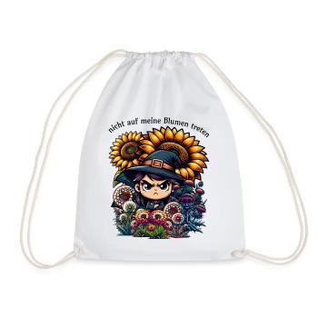 Meine Blumen lustiger Garten Spruch Gärtner Pflanz - Turnbeutel - Weiß - Vorne
