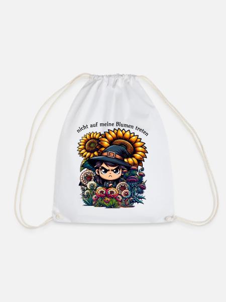 Meine Blumen lustiger Garten Spruch Gärtner Pflanz - Turnbeutel - Weiß