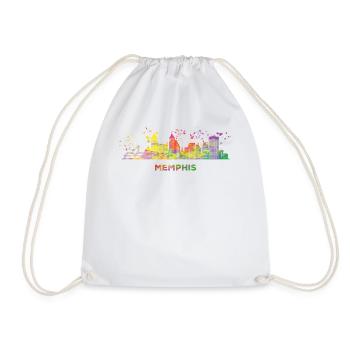 Memphean Skyline Memphis - Drawstring Bag - white - Front