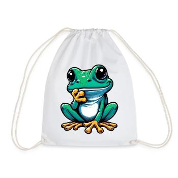 Frosch - Turnbeutel - Weiß - Vorne