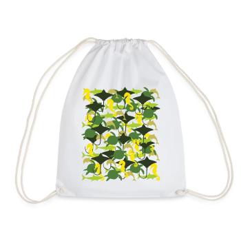 Ocean Camouflage – marine life in camouflage style - Drawstring Bag - white - Front