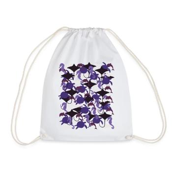 Ocean Camouflage – marine life in camouflage style - Drawstring Bag - white - Front