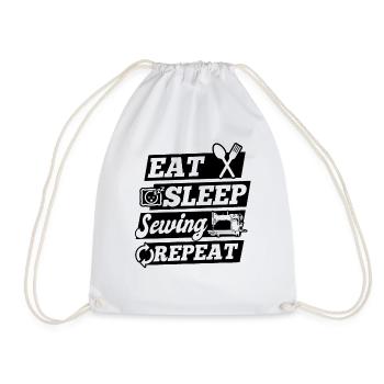 Eat Sleep Sewing Repeat - Sewing Lover Seamstress - Turnbeutel - Weiß - Vorne