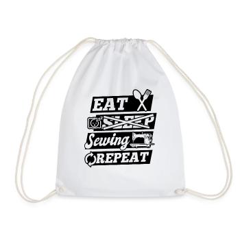 Sewing Lover Seamstress - Eat Sleep Sewing Repeat - Turnbeutel - Weiß - Vorne