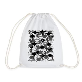 Ocean Camouflage – marine life in camouflage style - Drawstring Bag - white - Front