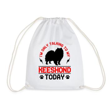 Wolfspitz Talk only to my Keeshond - Drawstring Bag - white - Front
