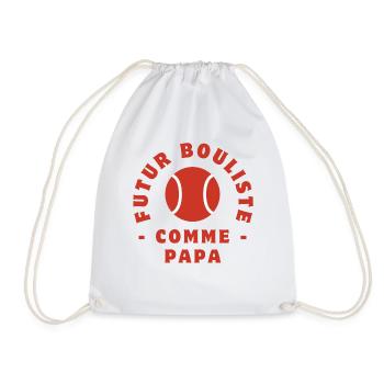 Future bowler like dad - Drawstring Bag - white - Front