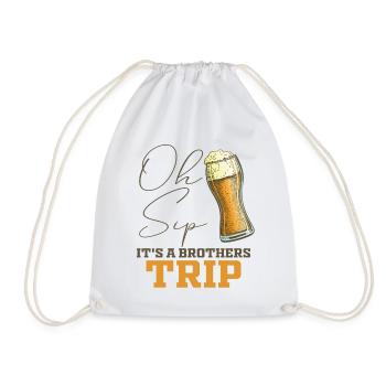 Geschwister Oh Sip Its A Brothers Trip - Drawstring Bag - white - Front