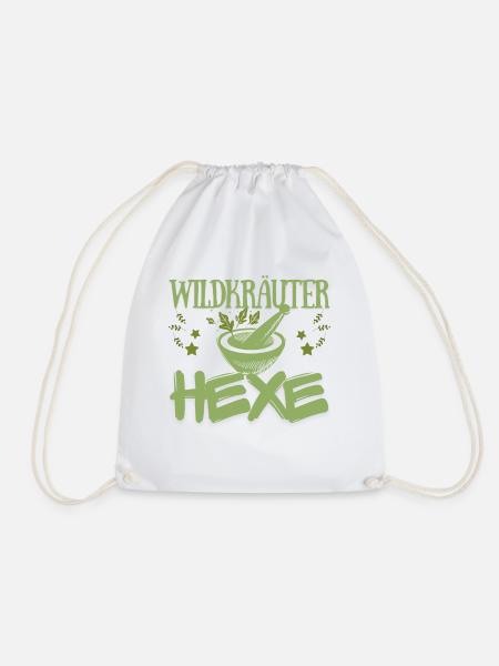 Wildkräuter Hexe Mystisches Kräuter-Design - Turnbeutel - Weiß