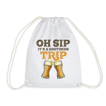 Geschwister Oh Sip Its A Brothers Trip - Drawstring Bag - white - Front