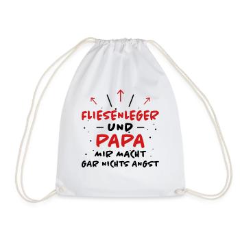 Fliesenleger Spruch Lustiges Fliesenleger Geschenk - Turnbeutel - Weiß - Vorne