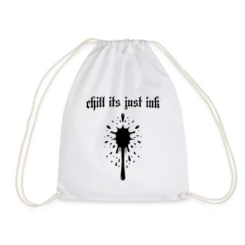 It's Just Ink Funny Saying Blood Tattoo - Drawstring Bag - white - Front