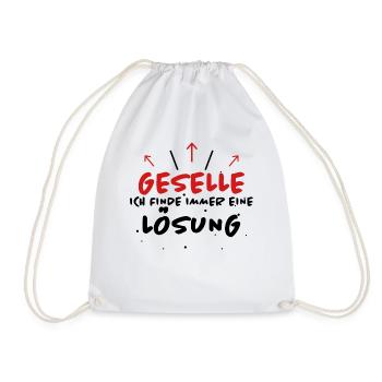 Geselle Spruch Lustiges Gesellenprüfung Geschenk - Turnbeutel - Weiß - Vorne