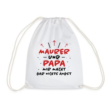 Maurer Spruch Baustelle Lustiges Maurer Geschenk - Turnbeutel - Weiß - Vorne