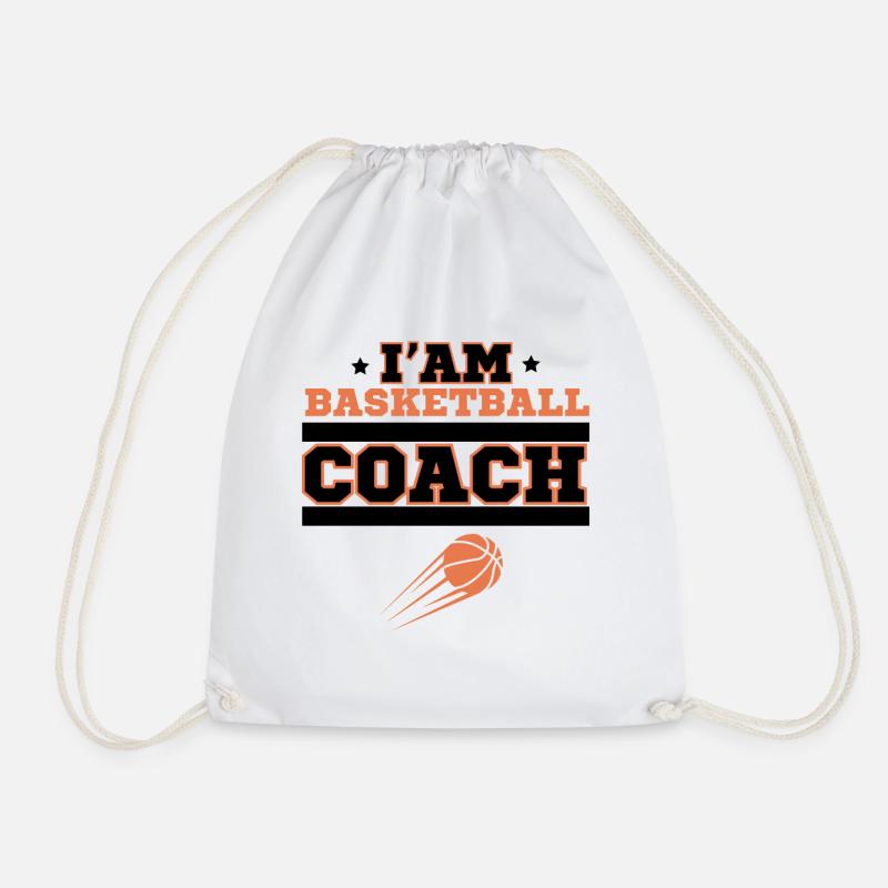 Basketball coach - Drawstring Bag - white