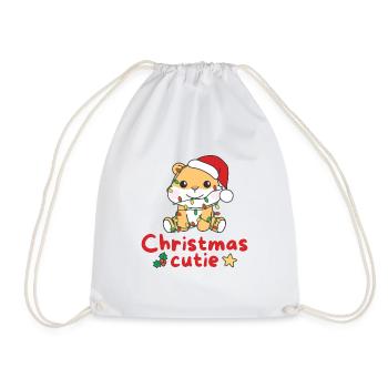 Hamster Weihnachten Hamster Christmas Cutie - Drawstring Bag - white - Front