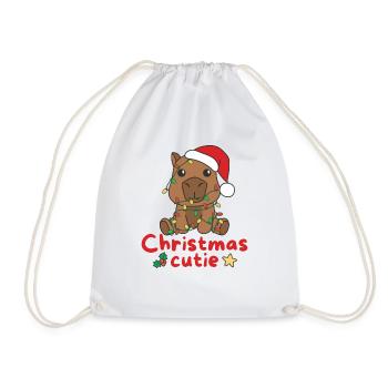 Capybara Weihnachten Capybaras Christmas Cutie - Turnbeutel - Weiß - Vorne