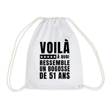 This is what a 51-year-old bogosse looks like - Drawstring Bag - white - Front