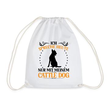 Ne parler qu’à Australian Cattle Dog Cattle Dog - Sac de sport léger - blanc - Devant