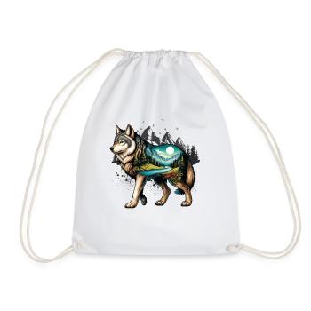 Wilderness Inside the Bear Retro Vintage - Drawstring Bag - white - Front