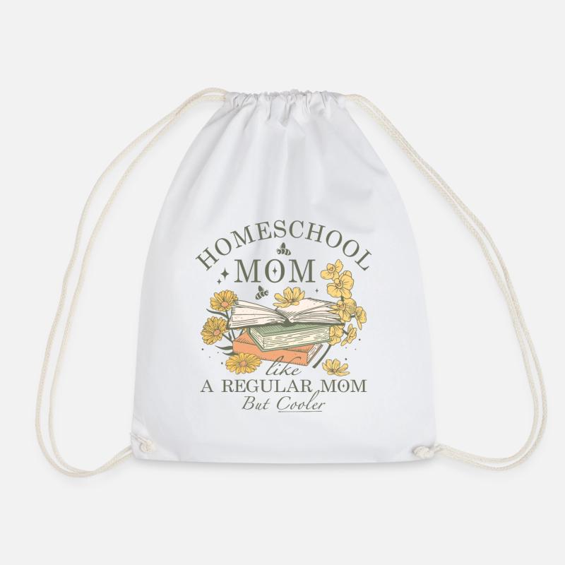 Homeschool mom like a regular mom but cooler - Turnbeutel - Weiß