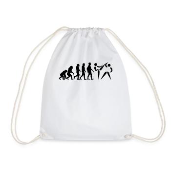 Wing Chun Evolution stick figure Wing Chun Fighter - Drawstring Bag - white - Front