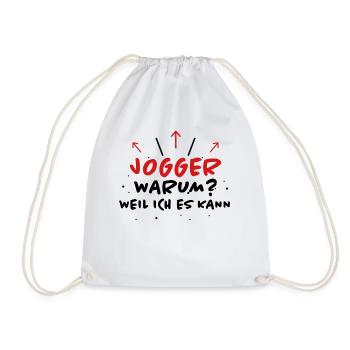 Jogger Spruch Fun Laufen Lustiges Jogging Geschenk - Turnbeutel - Weiß - Vorne