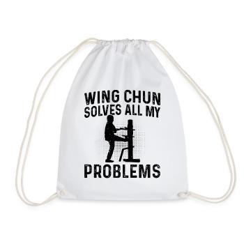 Wing Chun solves all my problems - Wing Chun - Drawstring Bag - white - Front