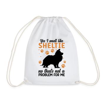Smell of Shetland Sheepdog British Sheltie - Drawstring Bag - white - Front