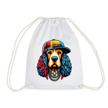 Chien - Sac de sport léger - blanc - Devant