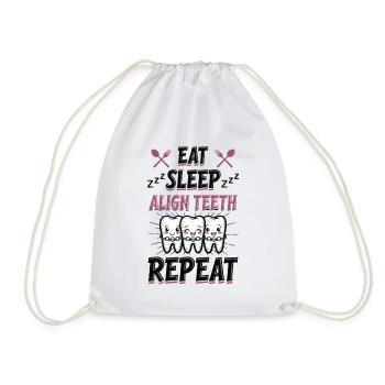 Eat Sleep Align Teeth Dentist - Drawstring Bag - white - Front