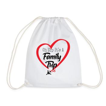 Oh Sip It's A Family Trip - Drawstring Bag - white - Front