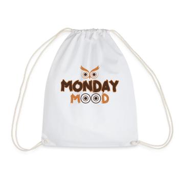 Monday Mood, Eule, Statement funny Montags Montag - Turnbeutel - Weiß - Vorne