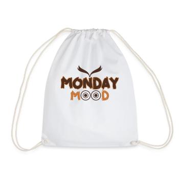 Monday Mood, Eule, Statement funny Montags Montag - Turnbeutel - Weiß - Vorne