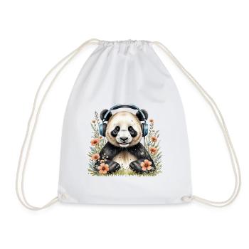 Pandas and music - Drawstring Bag - white - Front