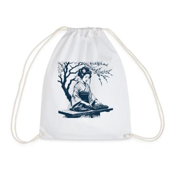Sakura DJ Geisha - Drawstring Bag - white - Front