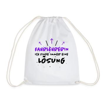 Fahrlehrerin Fahrschule Witz Fahrlehrerin Geschenk - Turnbeutel - Weiß - Vorne