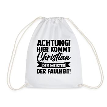 Vorname Chris Christian - Turnbeutel - Weiß - Vorne