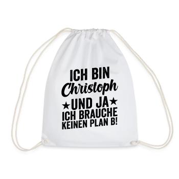 First name Chris Christoph - Drawstring Bag - white - Front