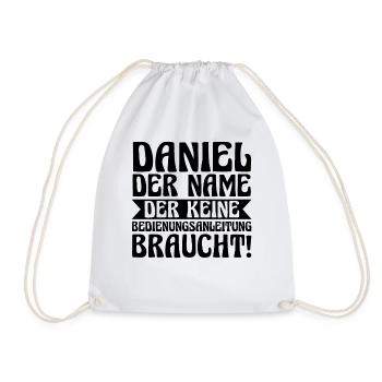 Prénom Daniel - Sac de sport léger - blanc - Devant