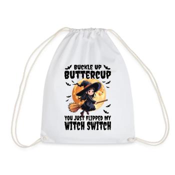 Costume de sorcière d’Halloween Balai de sorcière - Sac de sport léger - blanc - Devant