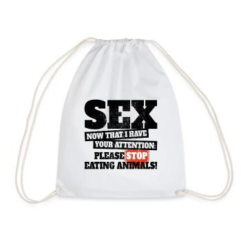 sexe maintenant j’ai ton attention arrête de manger des animaux - Sac de sport léger - blanc - Devant