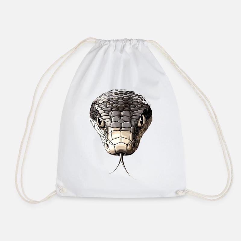 Schlange Python Kobra Mamba Klapperschlange Snake - Turnbeutel - Weiß