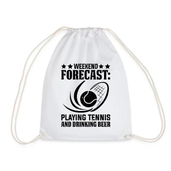 Prévisions pour le week-end Jouer au tennis et boire de la bière - Sac de sport léger - blanc - Devant
