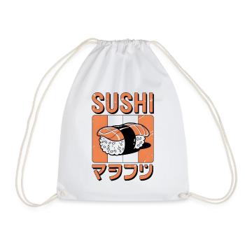 Retro Sushi Japanese Cuisine Design - Drawstring Bag - white - Front