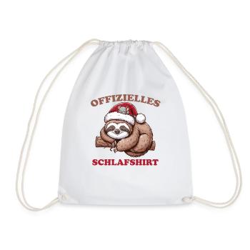 Official Sleep Shirt Christmas Sloth - Drawstring Bag - white - Front